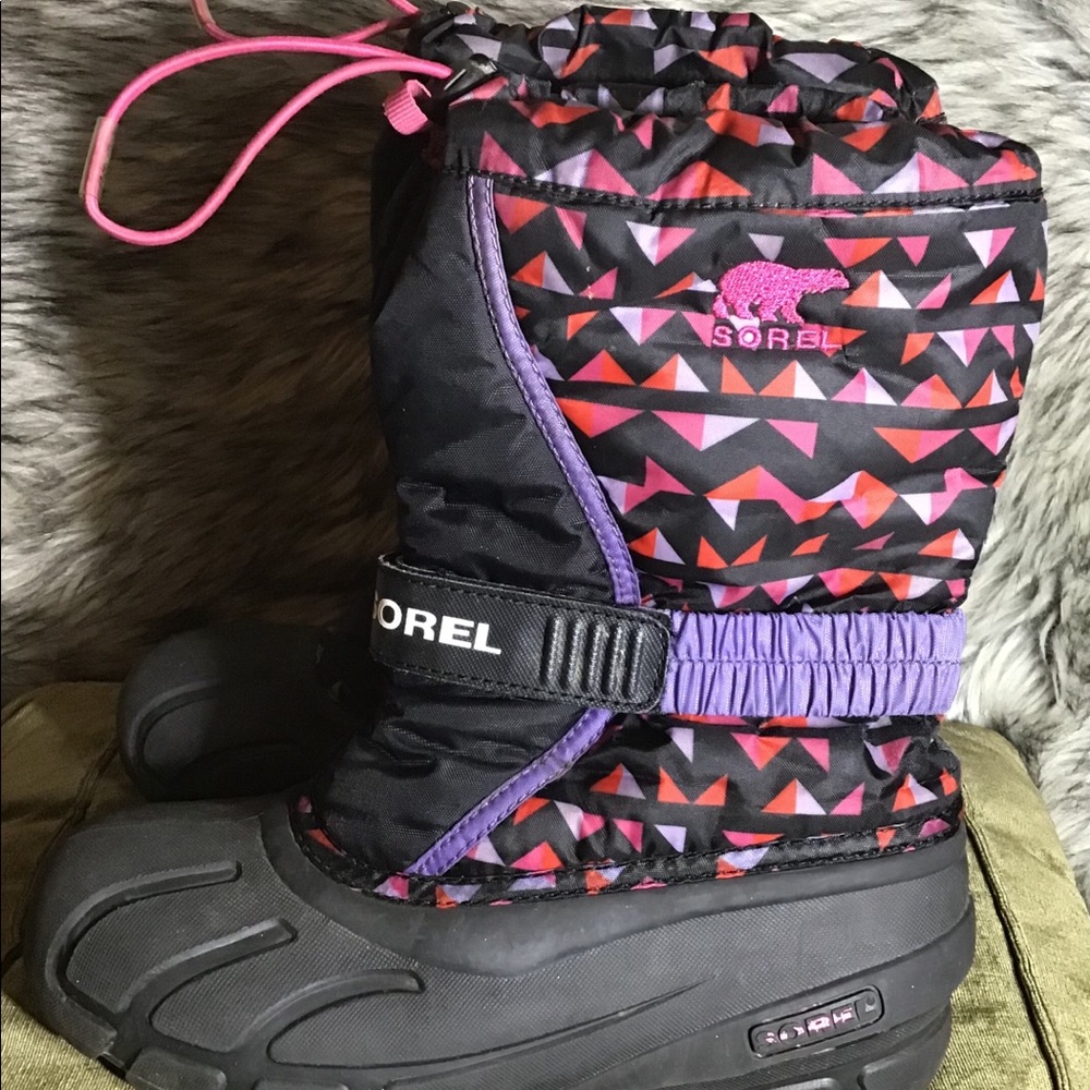 Sorel winter boots waterproof size 5 black/pink - Picture 9 of 11